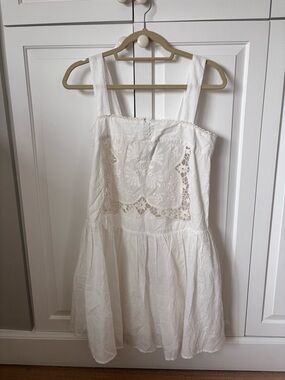 White Embroidered Cotton Sundress